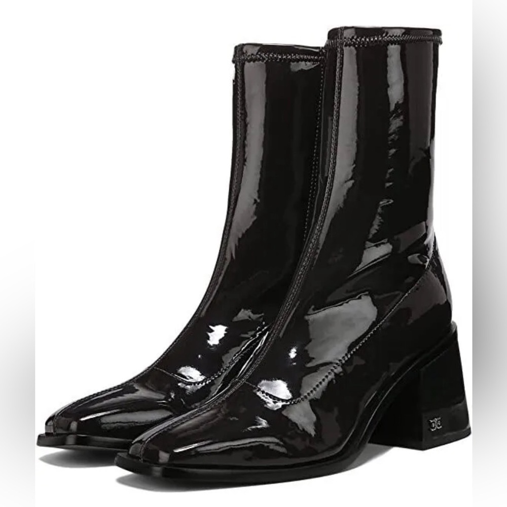 Sam Edelman Shoes Wells Stacked Block Heel Squared Toe Ankle Boot Size 7.5M New